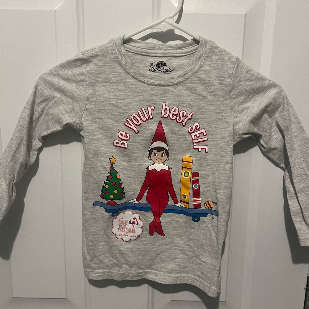 Gray Kids Long Sleeve elf on the shelf tee like new